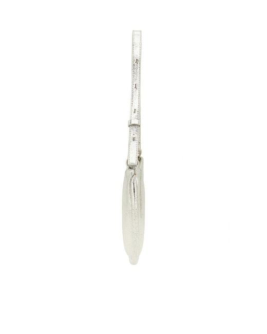 THEMOIRÈ White Ebe Metallic Effect Shoulder Bag