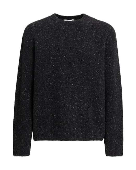 The Row Black Crewneck Cashmere Blend Sweater for men