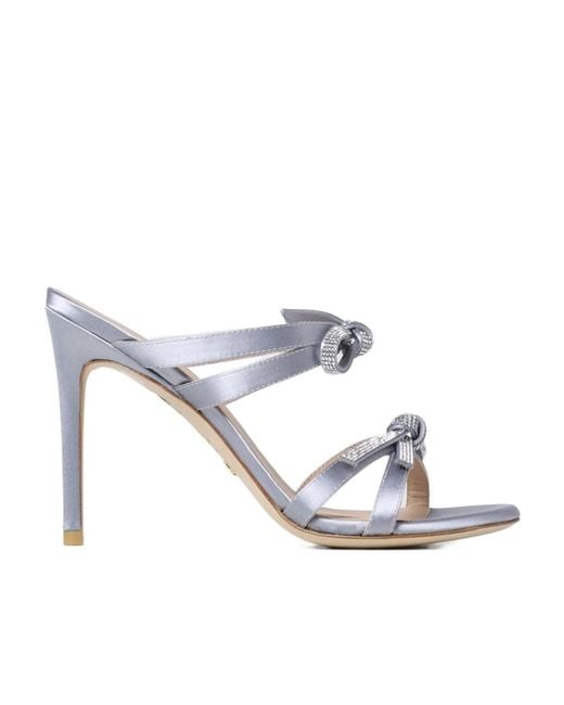 Stuart Weitzman White Open-Toed High-Heeled Sandals