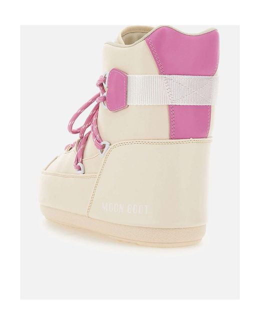 Moon Boot Pink Sneaker Mid Snow Boots