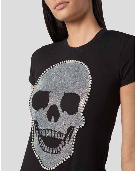 Philipp Plein Black Logo Details T-Shirt Dress