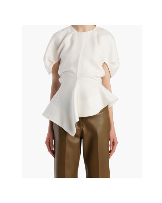 Khaite White Draped Top