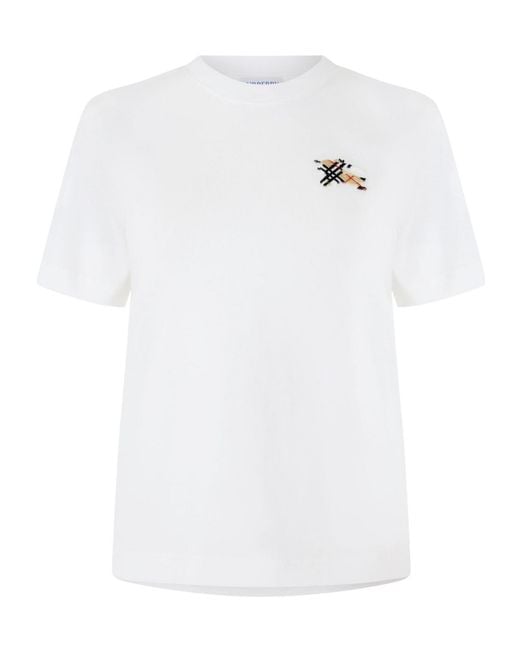 Burberry White Short-Sleeve Cotton Tee