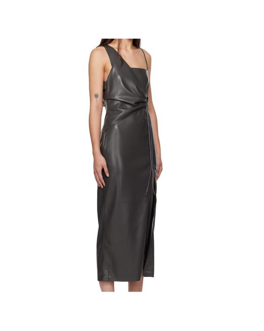 Nanushka Multicolor Fenera Asymmetric Okobor Alt-Leather Midi Dress