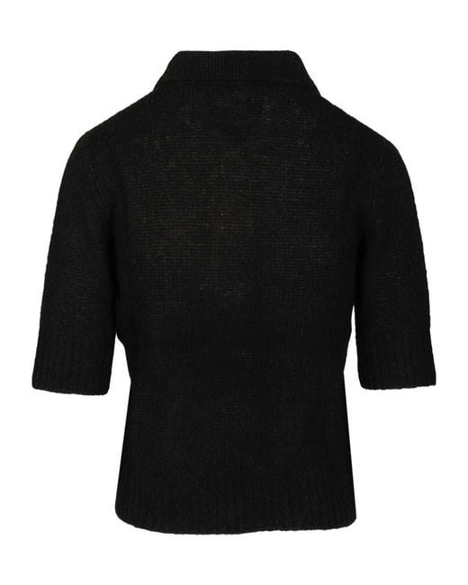 Lisa Yang Black Masy Polo Knitwear
