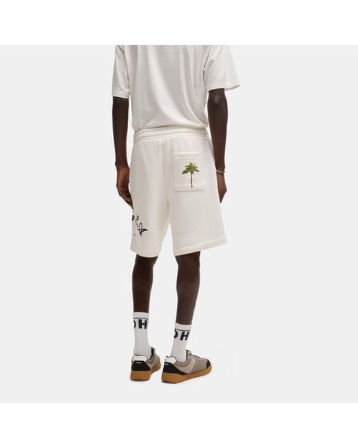 Boss White Loose Shorts for men