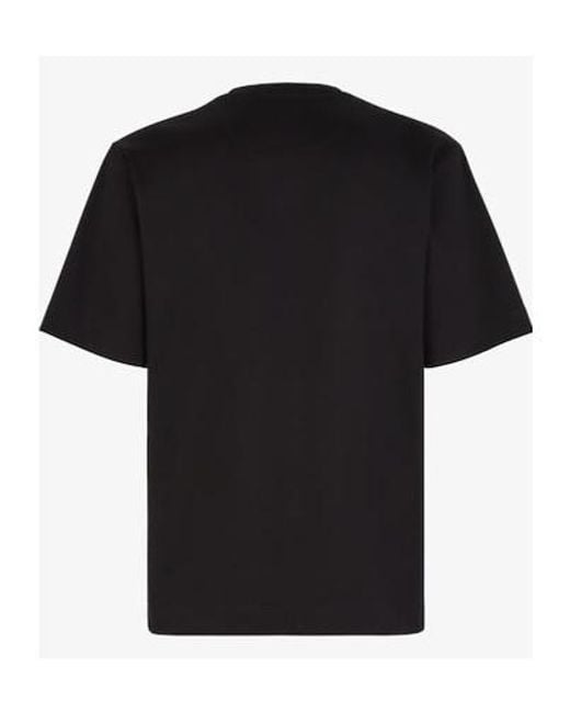 Fendi Black Logo Printed Crewneck T-Shirt for men
