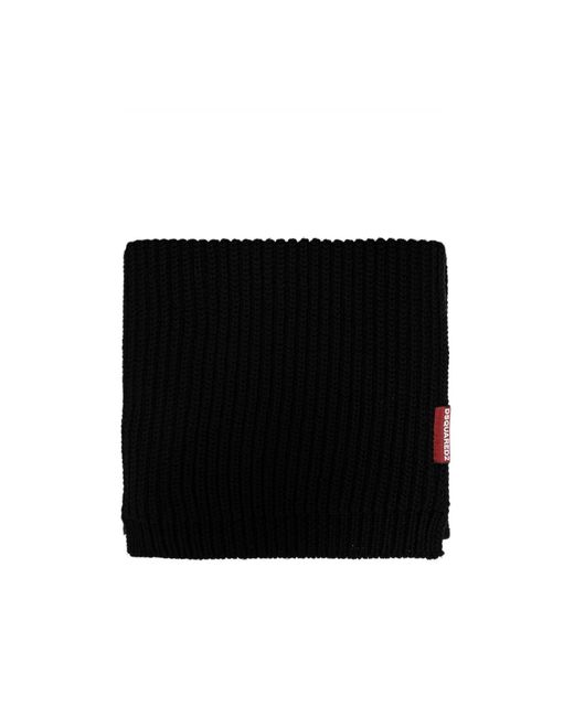 DSquared² Black Hat And Scarf Set