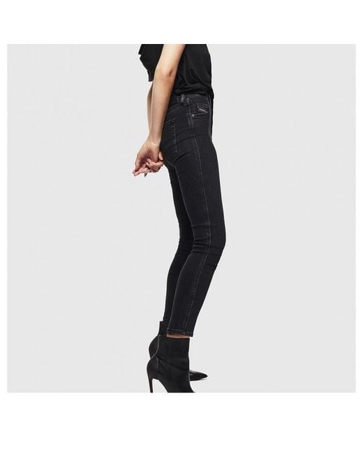 DIESEL Black Slim-Fit Cropped Jeans