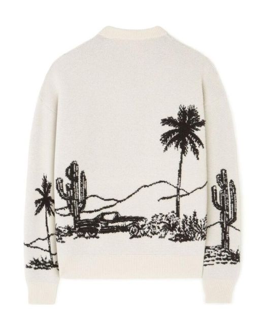 Alanui White Desert Print-Knitted Jumper for men