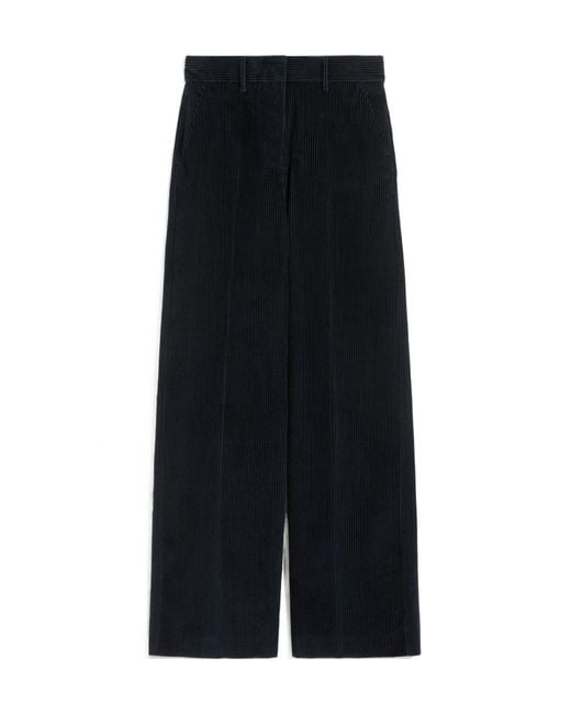 Weekend by Maxmara Black Tania Wide-Leg Corduroy Trousers