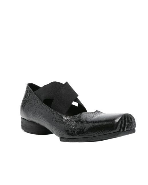 Uma Wang Black Elastic Strap Flats