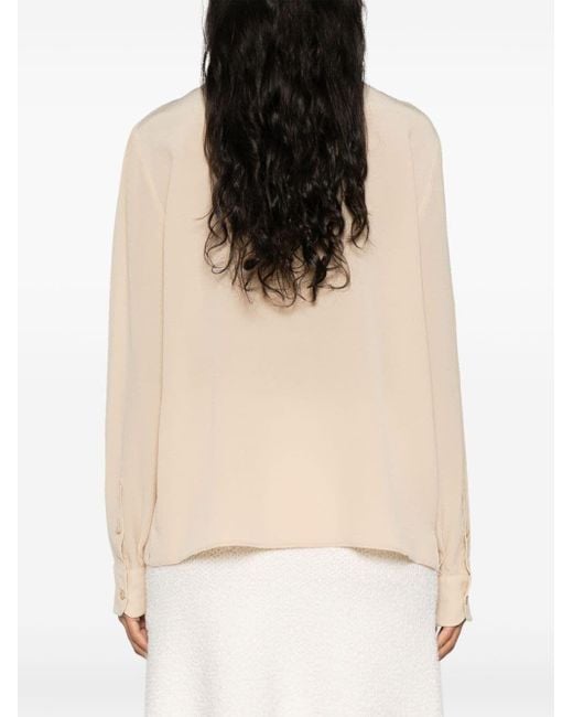 Prada White Tie-Fastened Button-Down Shirt
