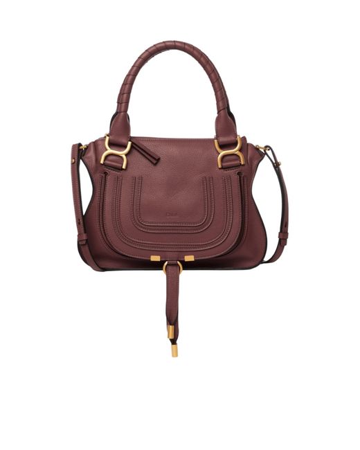 Chloé Brown Chloé Marcie Top Handle Shoulder Bag