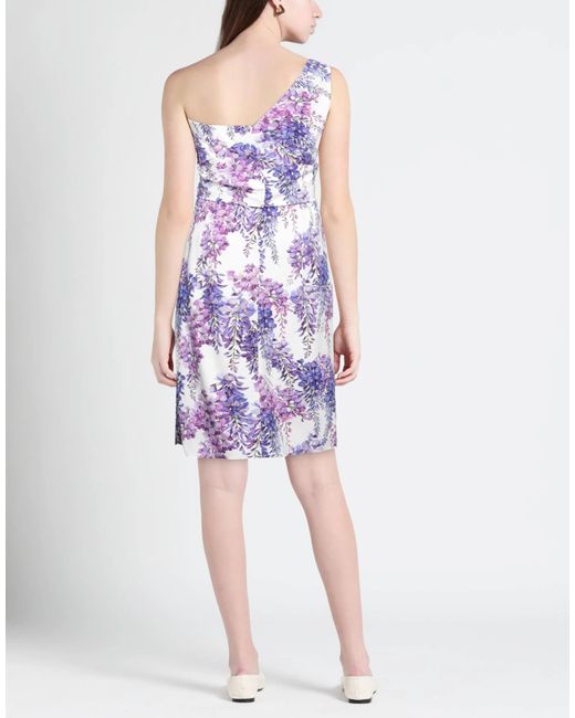Dolce & Gabbana Purple Off-The-Shoulder Floral Dress