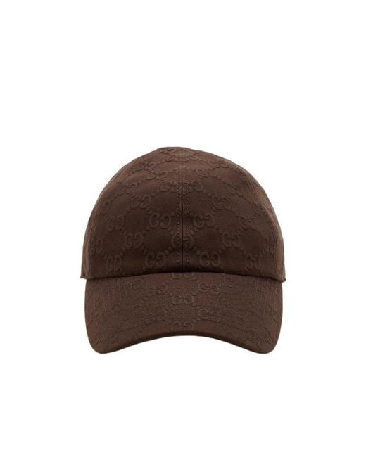 Gucci Brown Embossed Gg Jersey Baseball Hat