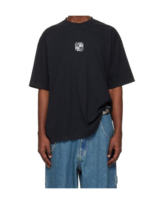 Vetements Black Crew Neck Short-Sleeved T-Shirt for men