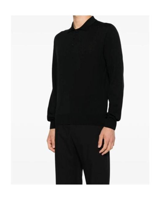 Canali Black Long-Sleeved Sweater for men