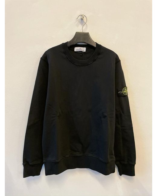Stone Island Black Logo Patch Crewneck Sweatshirt for men