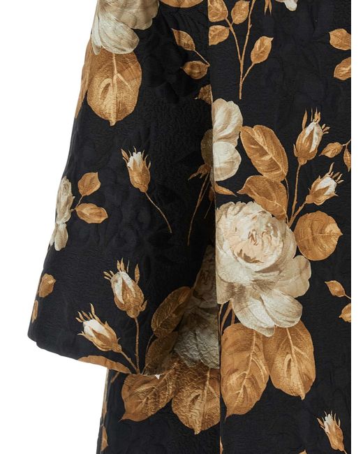 Dolce & Gabbana Black Brocade Coat