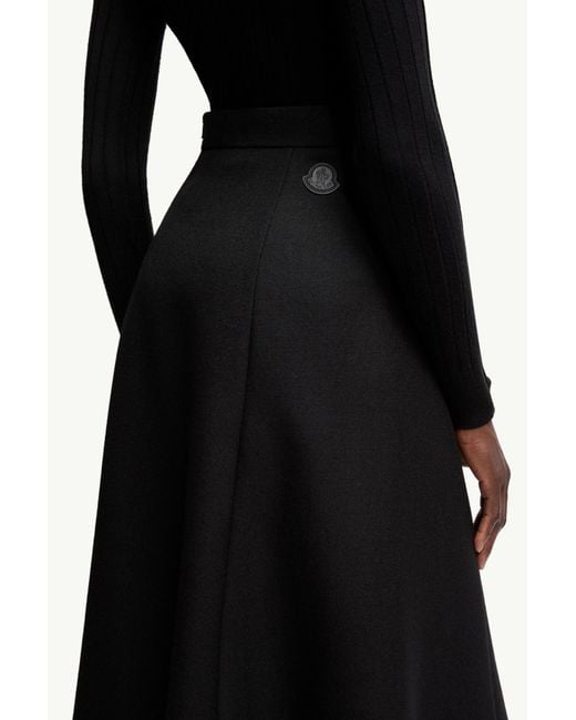 Moncler Black Mouliné Midi Skirt