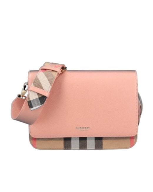 Burberry Pink Mackford Flip Check Shoulder Bag