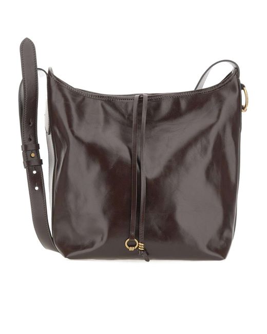 Gianni Chiarini Gray Carla Drawstring Shoulder Bag