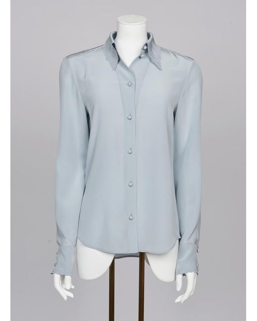 Chloé Gray Ruffled Shirt