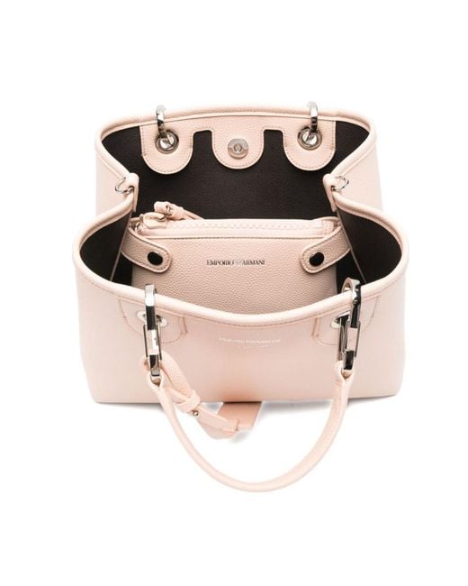 Emporio Armani Pink Myea Logo Printed Tote Bag