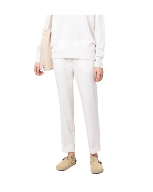 P.A.R.O.S.H. White Tapered Drawstring Trousers