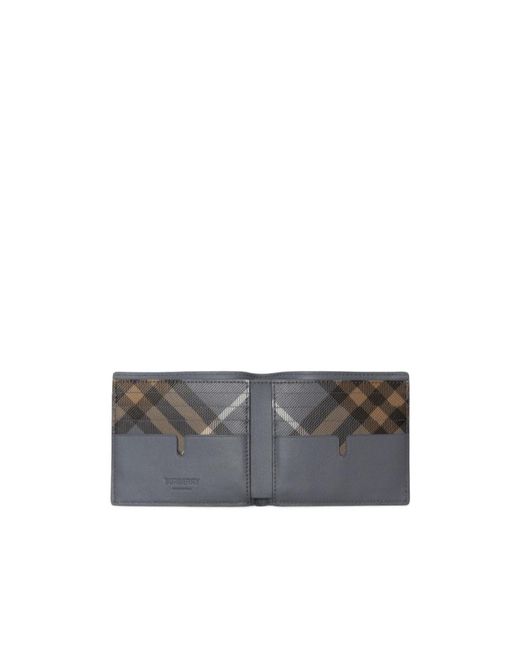 Burberry Gray Pop Check Bifold Wallet for men