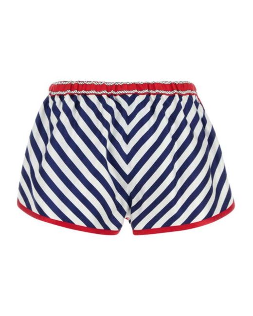 Gucci Blue Striped Drawstring Shorts
