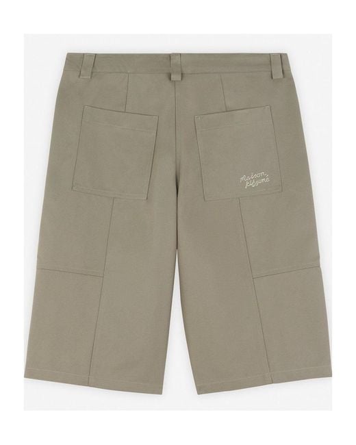 Maison Kitsuné Gray Embroidered Logo Short for men