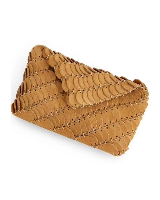 Rabanne Natural Panelled Chain-Link Shoulder Bag