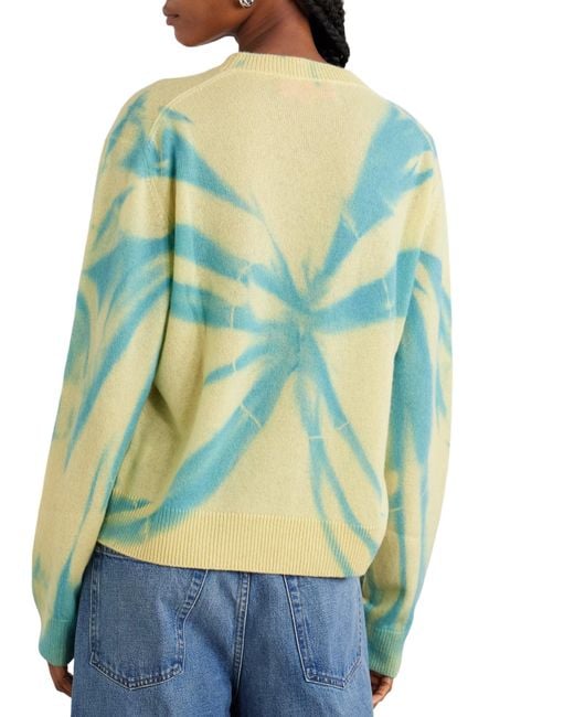 The Elder Statesman Green Tie-Dyed Cashmere Sweater