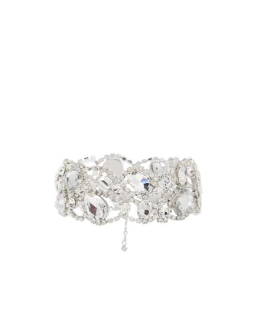 Magda Butrym White Crystal-Embellished Necklace
