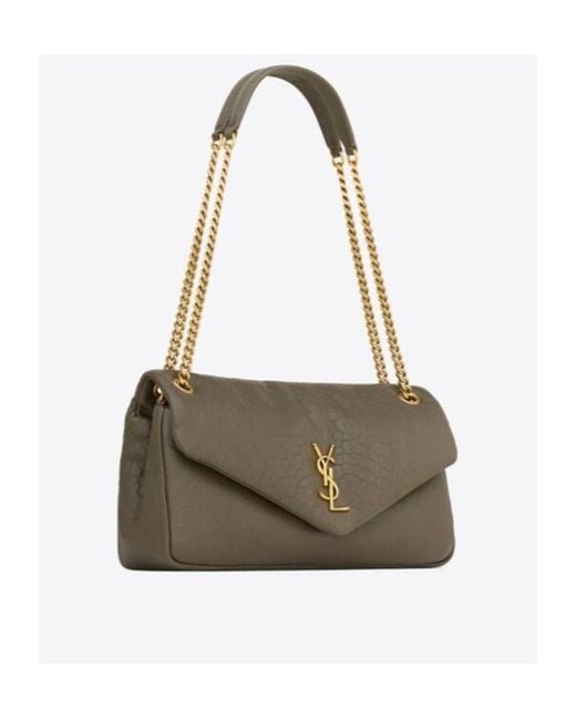 Saint Laurent Metallic Calypso Medium Grain Shoulder Bag