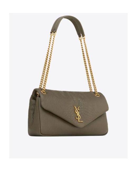 Saint Laurent Metallic Calypso Medium Grain Shoulder Bag