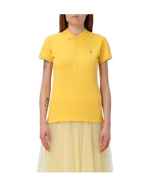 Polo Ralph Lauren Yellow Polo Pony Piqué Polo Top