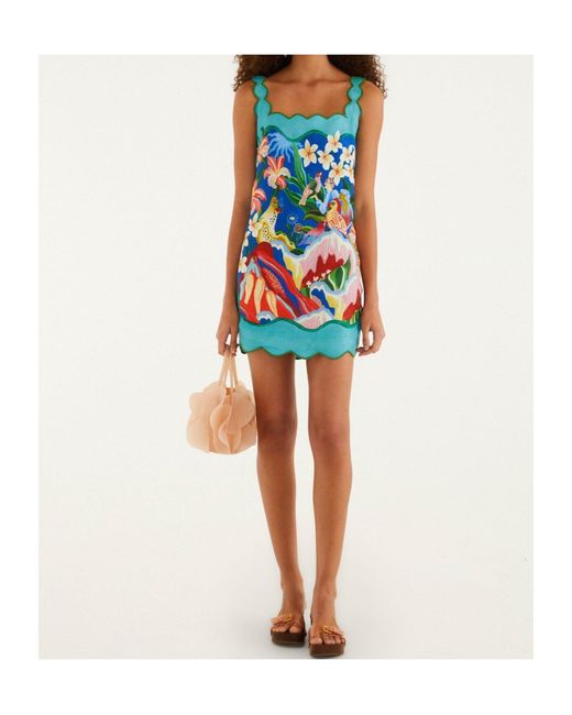 Farm Rio Blue Sleeveless Dress