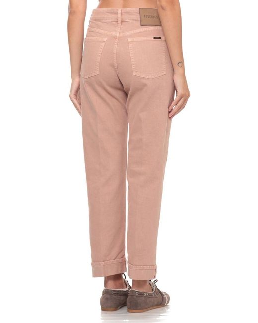 Peserico Pink Cuffed Straight-Leg Jeans