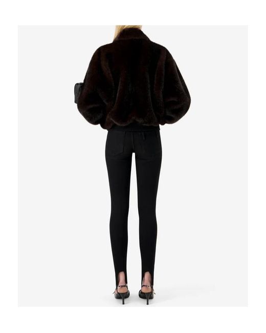 Coperni Black Faux Fur Bomber Jacket