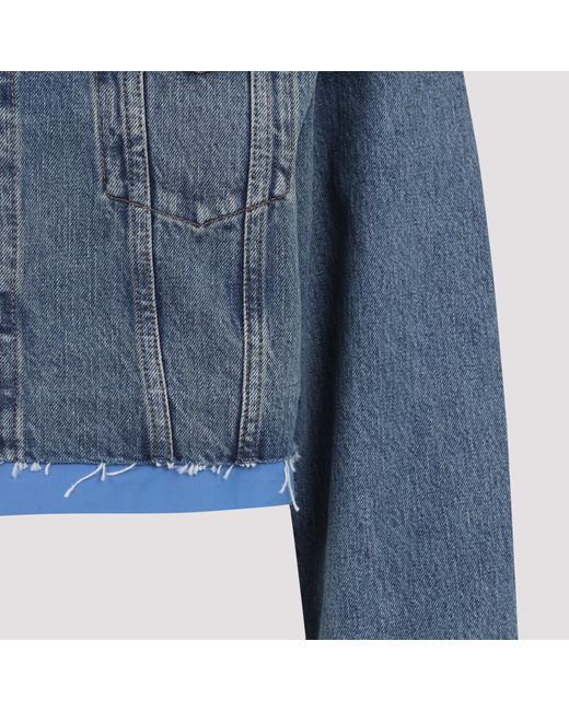 Miu Miu Blue Denim And Poplin Trucker Jacket