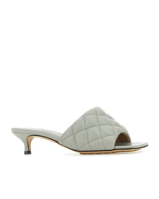 Bottega Veneta White Padded Heeled Sandals