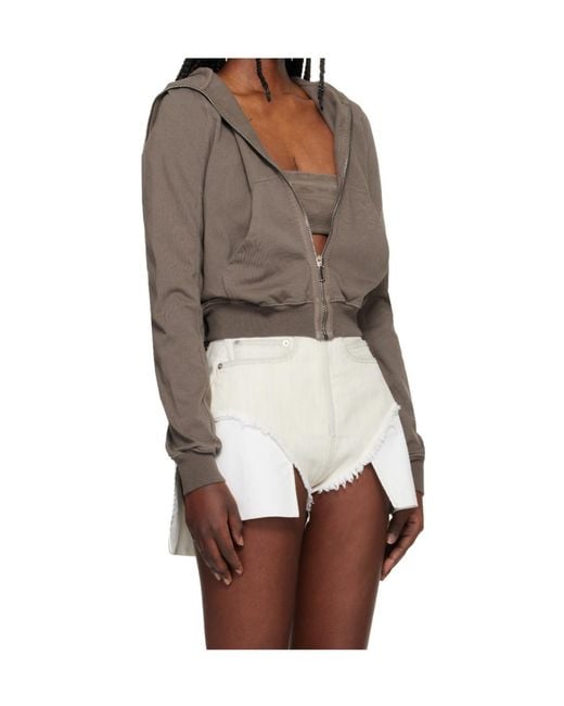 Rick Owens Multicolor Long-Sleeved Cropped Sweatshirt