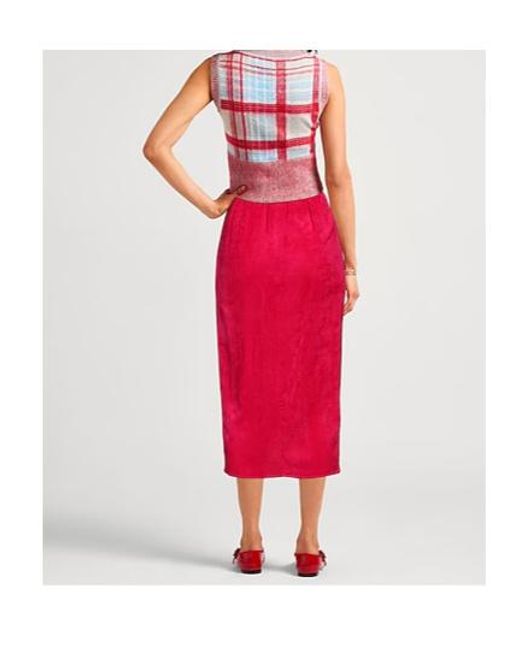 Isabel Marant Red Pleated Midi Skirt