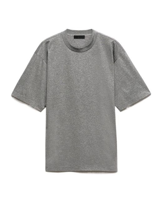 Prada Gray Oversize Crew Neck T-Shirt With Squared Silhouette for men