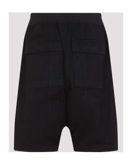 Rick Owens Black Elasticated Waistband Pods Shorts for men