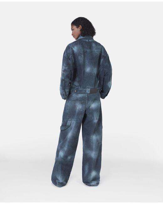 Stella McCartney Blue Tie-Dye Oversized Denim Jacket