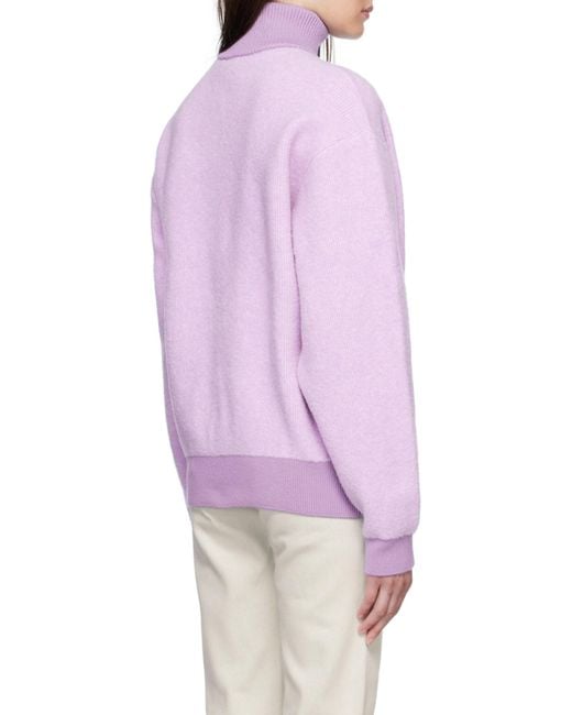 Jacquemus Purple La Maille Berger Zip Collar Sweater for men